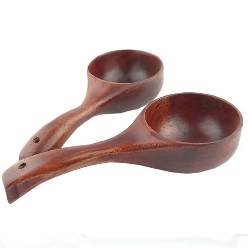 

Vintage Style Big Wooden Tablespoon Eco-Friendly Dumpling Rice Spoon Water Soup Scoop Tableware Kitchen 21*8*4.5cm 1PC