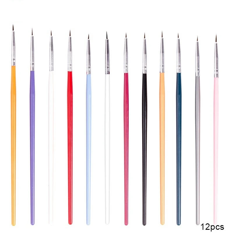 Набор кистей для ногтей 12 шт. набор нейл арта кисть рисования цветочных линий