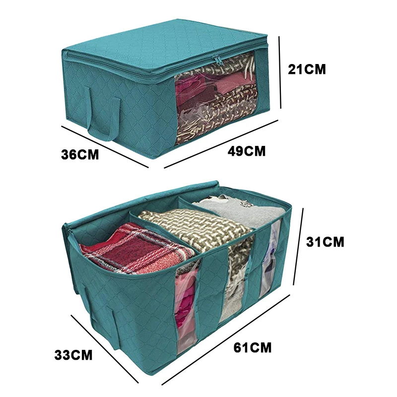 

Clothes Storage Boxes Organizer Box Clothes Collecting Case Non Woven Fabric Foldable With Zipper Moisture-proof Storage Bag