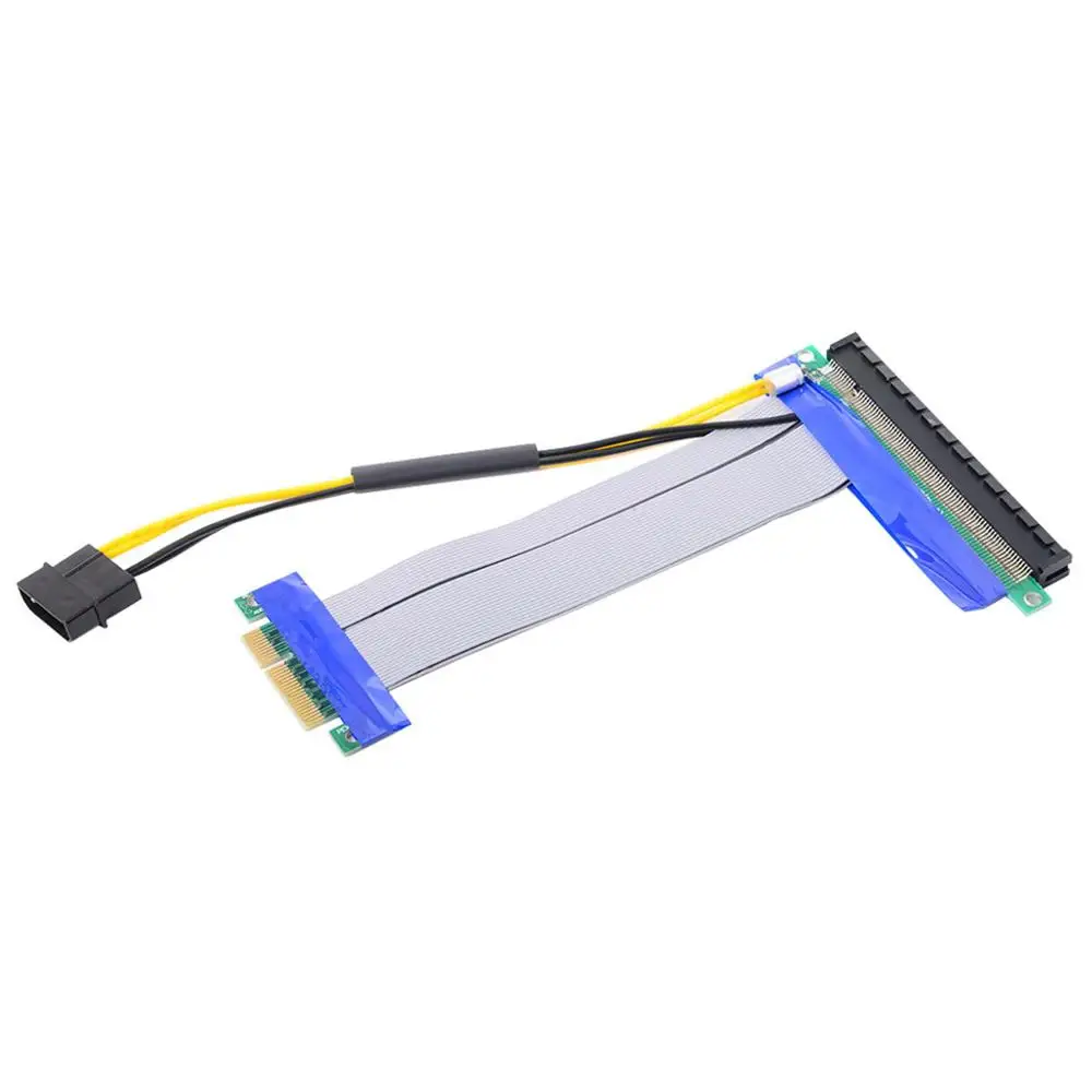 

PCI-E Express 4x to 16x Flex Cable Extender Converter Riser Card Adapter with 4pin Power 15cm