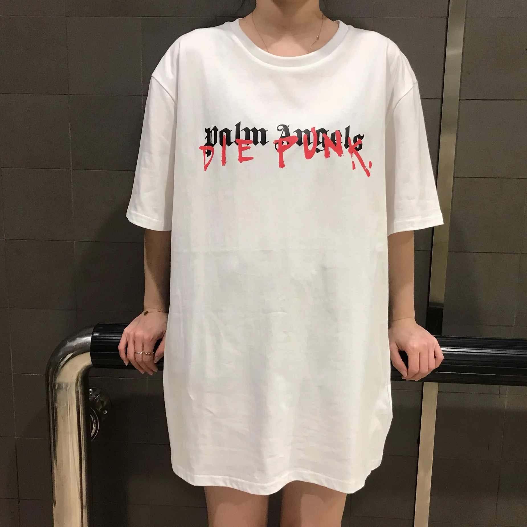 

Palm Angels round neck print short-sleeved retro casual men women the same cotton T-shirt 45748