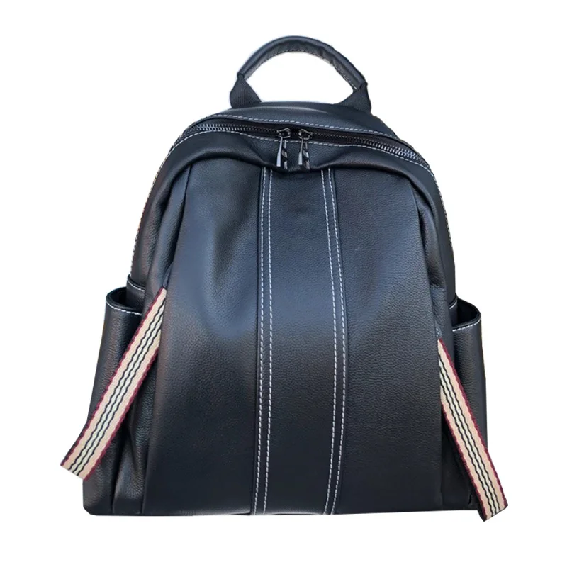 

Cowhide Backpack NEW autumn and winter fashion trend soft leather schoolbag leisure simple large capacity schoolgirl Backpack