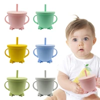 childrens silicone binaural sippy cup baby training and drinking cup double handle with scale heating water cup bottle