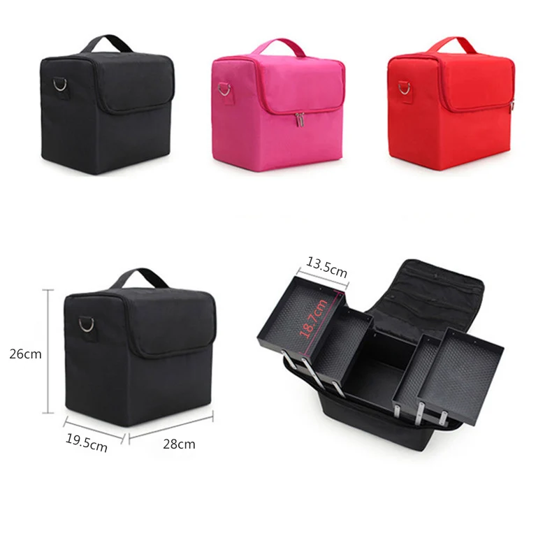 

Fashion Women Makeup Organizer Large Capacity Multilayer Clapboard Cosmetic Bag Case Beauty Salon Tattoos Nail Art Tool Bin