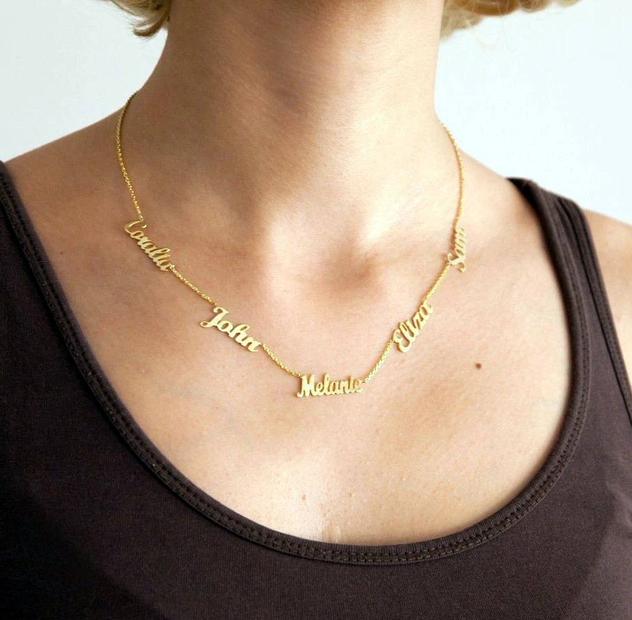 На заказ многоименное ожерелье для членов семьи кулон-табличка с именем