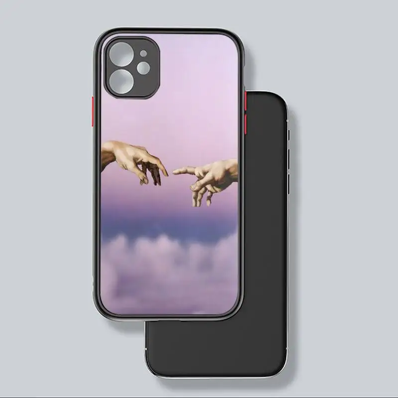 

Creation of Adam Renaissance Phone Case Matte Transparent for iPhone 7 8 11 12 s mini pro X XS XR MAX Plus coque