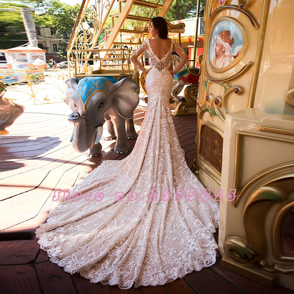 Новое поступление свадебные платья русалки с длинным рукавом Vestido De Noiva Sereia