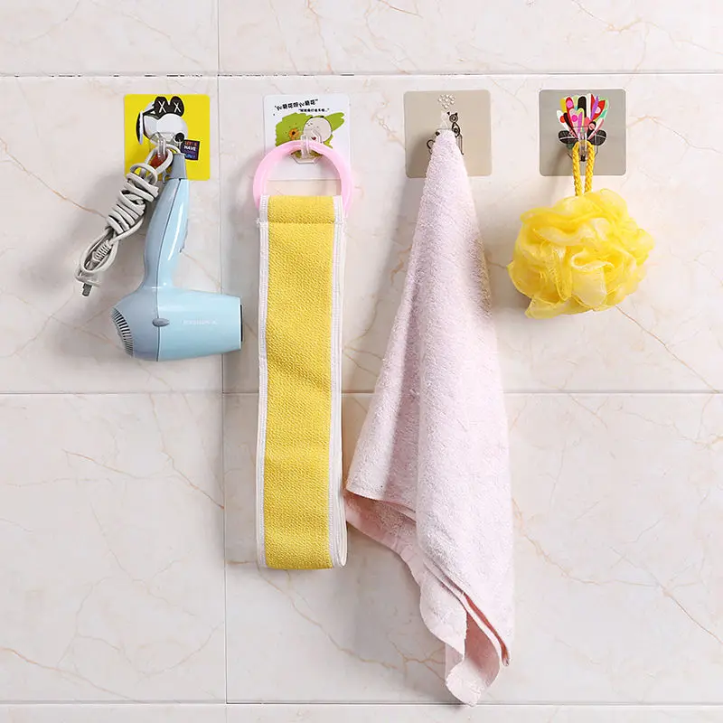 

2/6pcs Transparent Hook Waterproof and Oil-proof Hook Hanger Strong Hook Kitchen Bedroom Bathroom Home Gadget Random Style