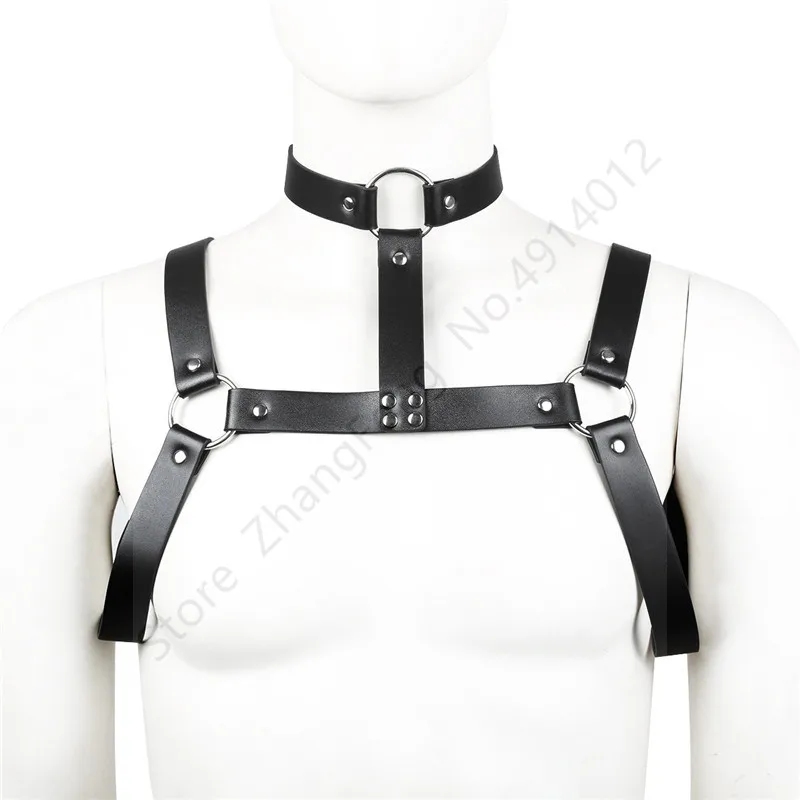 Регулируемый сексуальный черный жилет из искусственной кожи бандаж с завязками