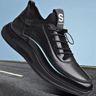 Кроссовки YEINSHAARS мужские увеличивающие рост, повседневная обувь из искусственной кожи, дизайнерские, черные