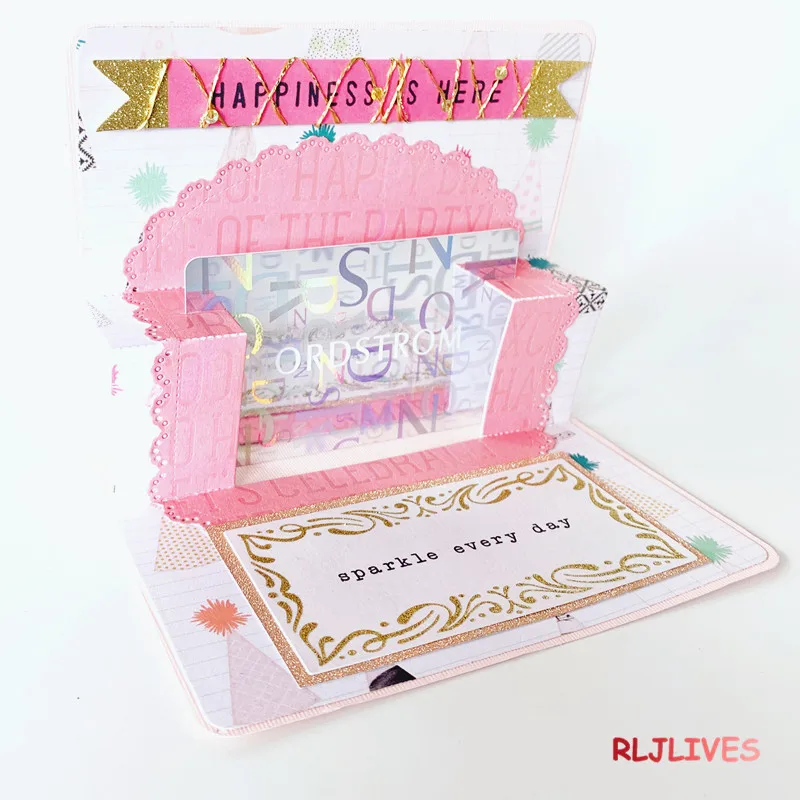 Всплывающее Подарочный держатель для карт металлические режущие штампы