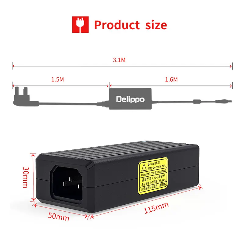 Delippo wholesal 30PCS AC Converter Adapter DC 12V 5A 60W 3A4A5A Power Supply Charger for Aoc Asus monitor LCD LED Strip light