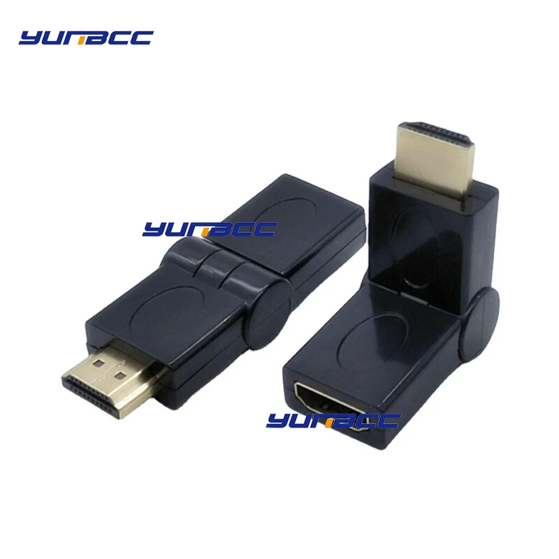 

2 Pcs HDMI adapter male to female 180-degree HDMI male to HDMI female HDMI adapter male to female