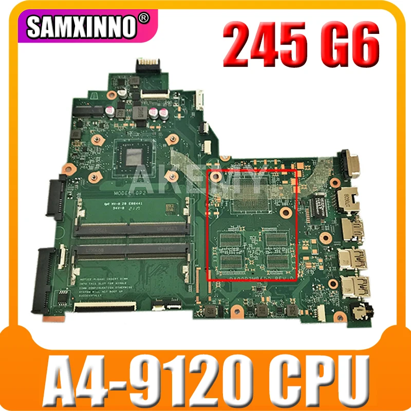 

For HP 14-BW 245 G6 Laptop Motherboard DA00P2MB6D0 925545-601 925545-001 With A4-9120 CPU