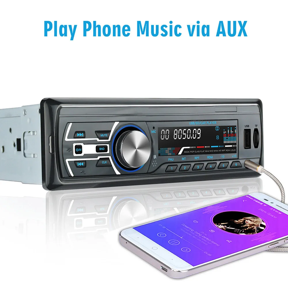 12 в 1 Din Bluetooth автомобильное радио MP3 плеер аудио стерео автомагнитолы Поддержка SD/FM/AUX/USB BY001