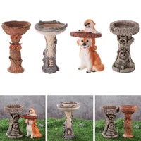 cute pedestal fountain little raccoon garden outdoor decor 9 inch bird bath bowl bird feeders resin