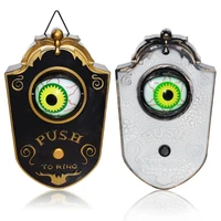 halloween door bell animated eyeball door bell decor outside scary light up witch prop for party haunted house rotating eyes
