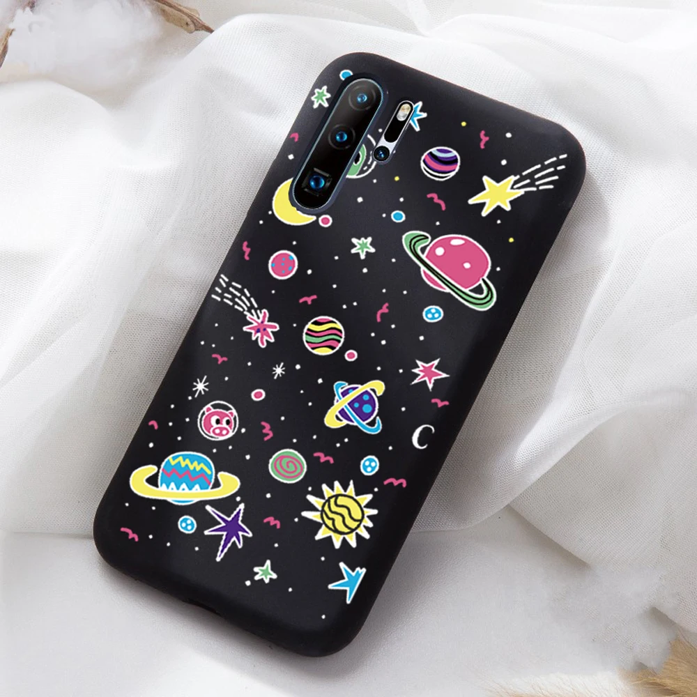 Чехол с рисунком улыбающейся собаки хаски для huawei P20 Lite P20 Pro Honor 10 чехол с изображением космоса планеты Звезды Мягкий чехол из ТПУ для huawei P30 Lite чехол