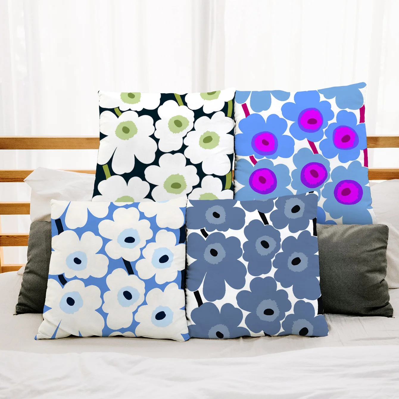 

Various Colors Flower Flannel Pillow Cover 45x45cm New Seat Cushion Cover Sofa Cushion Cover Bedside Backrest Pillowcase