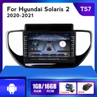 Автомагнитола IPS 1280x720, 2DIN, мультимедийный видеоплеер, навигация GPS, Android, SWC, для Hyundai Solaris 2, Verna 2020 - 2021