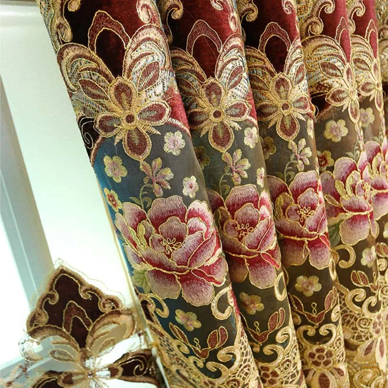 Cloth Роскошные золотые жаккардовые шторы для гостиной, спальни, европейские вышитые шторы, тюль, королевское украшение дома, M119#4 - Цвет: Cloth