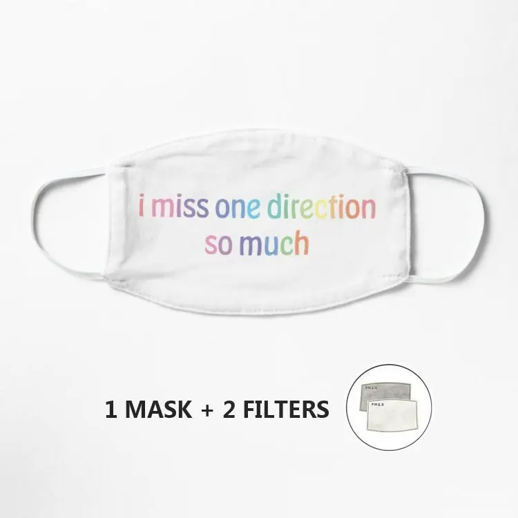 

i miss one direction so much Mask Face Mask Cotton Fabric Washable filter pocket Unisex 100% Cotton