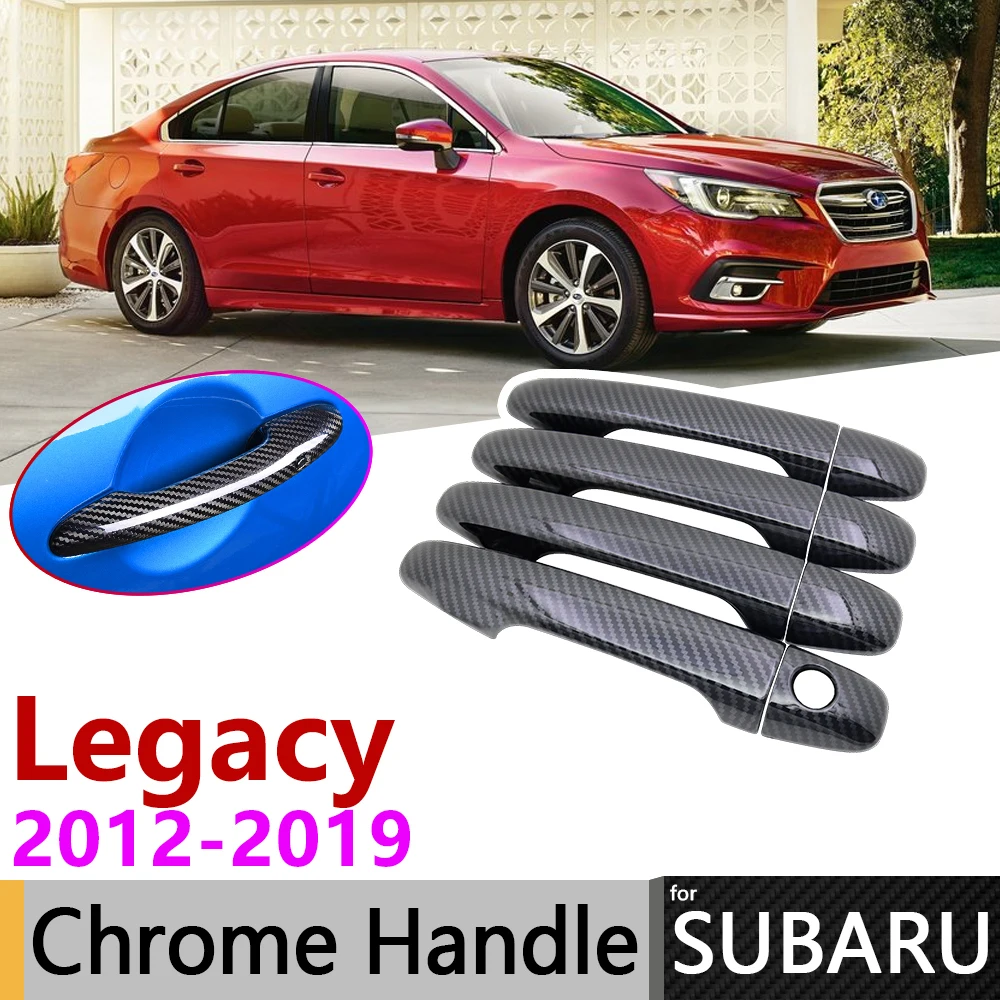 Черное углеродное волокно дверные ручки крышки для Subaru Legacy BN BS 2015 ~ 2019 аксессуары