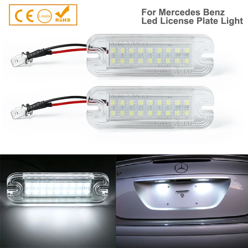 

2Pcs Error Free LED Number License Plate Light Lamp For Mercedes Benz W463 1986-2012 CLASS G500 G550 G55 G63 G65 AMG Car-styling