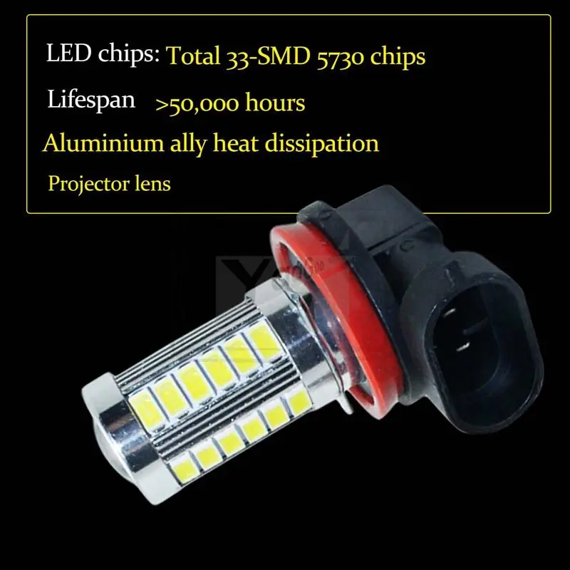 YaaGoo H8 H11 белый 33SMD светодиодный противотуманный светильник для