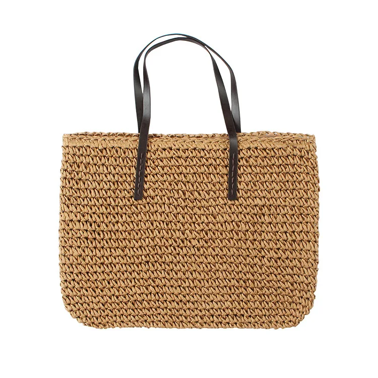 

Women Straw Beach Bag Vogue Travel Holiday Vacation Leisure Handmade Woven New Tote Shopping Large Capacity Ladies Shoulder Bags