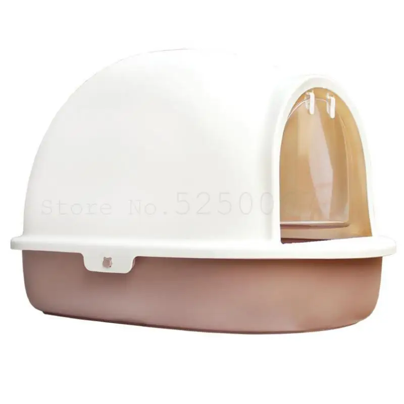 Полностью закрытый туалет для кошек большой с двумя отделениями подстилка сосна