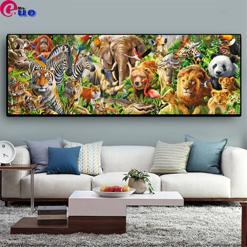 

Full Square Round 5D Diamond Painting Zoo Diy Diamond Embroidery Animal Diamond Art Wall Mosaic Cross Stitch Poster Home Decor