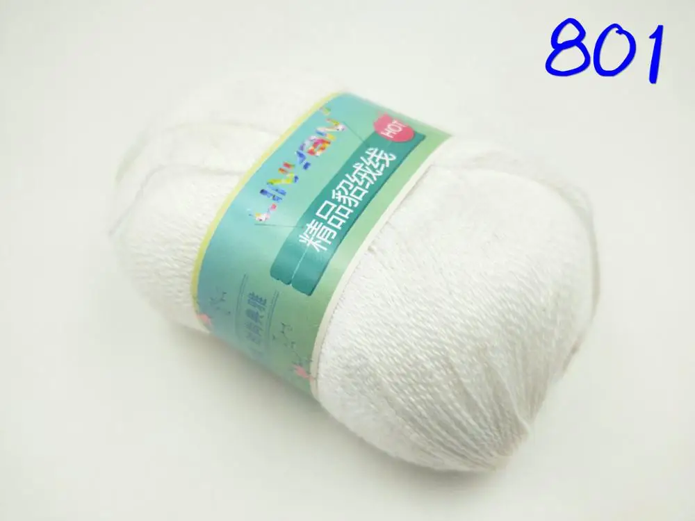 color 801 4 шт.* 50 г пряжа для вязания кашемировой шерсти оптом! 24/2 Детская шерсть ручная вязка крючком Супер Мягкая ручная вязка нить t50 - Цвет: color 801