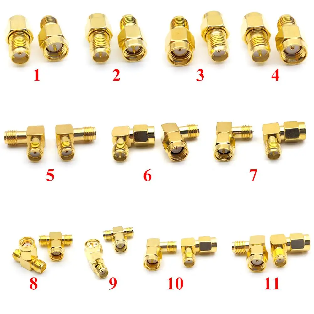 

20pcs BRASS SMA RP-SMA Male Female To SMA RP-SMA Male Female Connector
