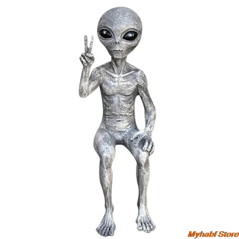 Статуя инопланетянина миниатюрная садовая Ландшафтная статуэтка в космическом