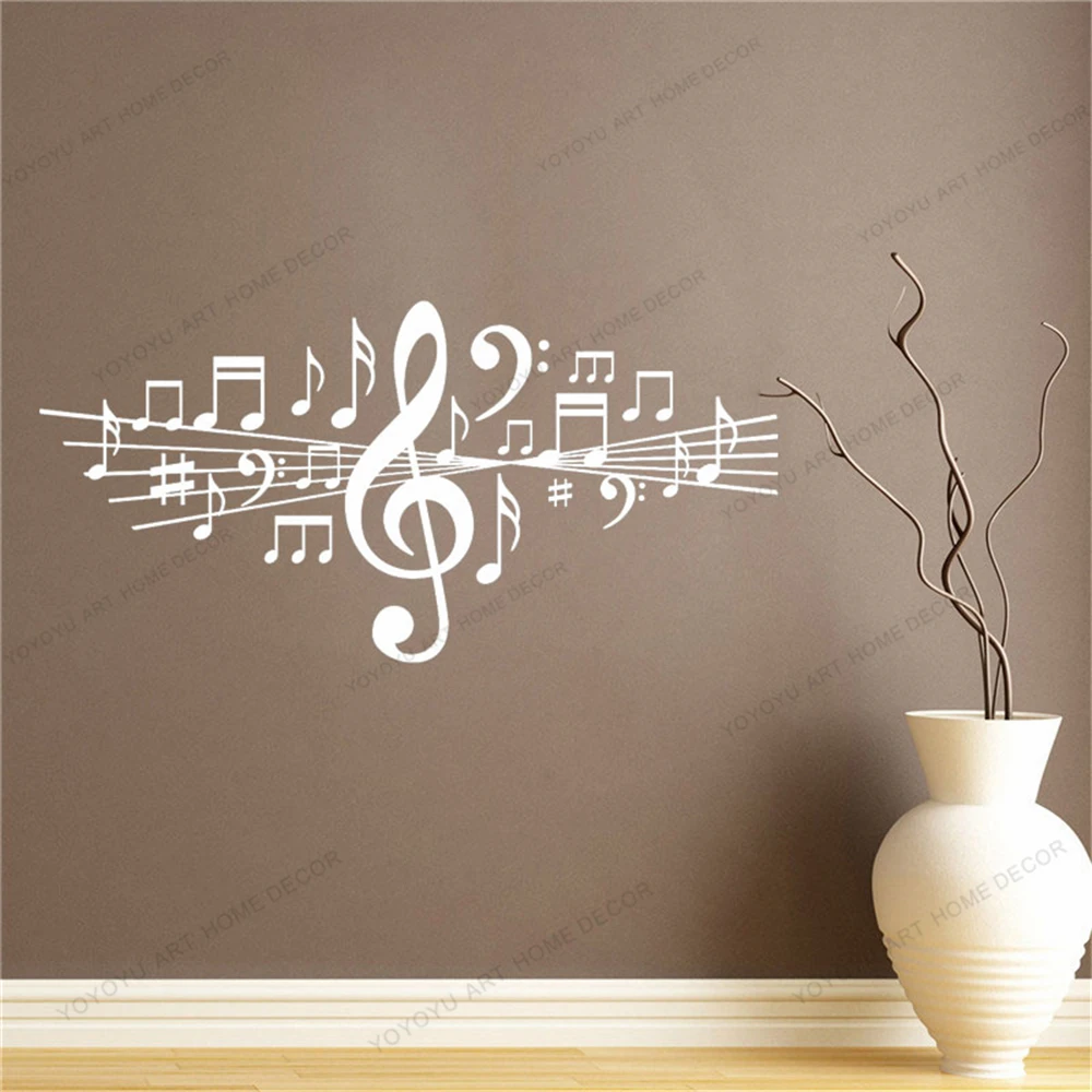 

Съемные Виниловые обои для украшения дома, наклейки на стену в стиле музыкальных заметок, для спальни, гостиной, CX2061