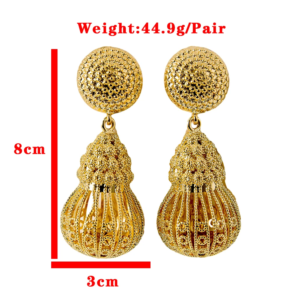 

SUNNESA Hollow Gourd Shaped Luxurious Style Exquisite Women Earrings Customize Accpet Wedding Attendance