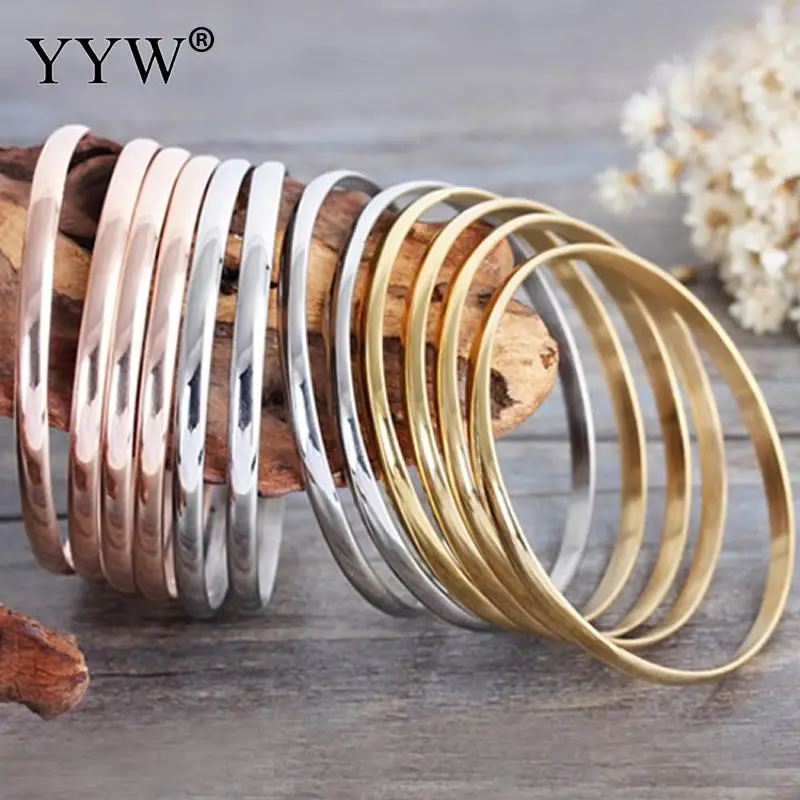 

9pcs Wholesale Stainless Steel Diy Bangle 4mm Charm Set Jewelry Finding Expandable Adjustable Wire Bangles Bracelet Accessory