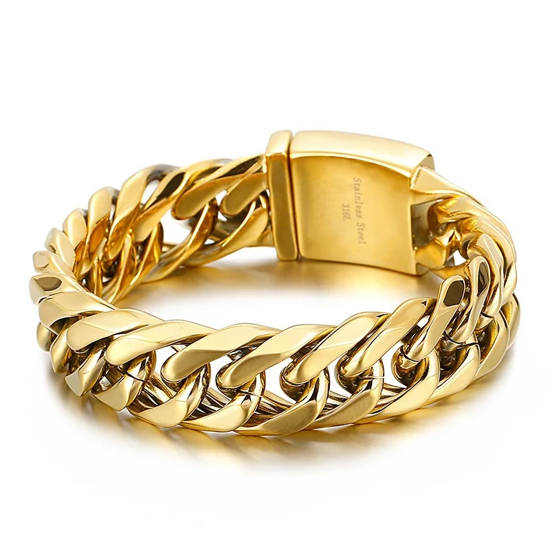 19 мм тяжелый для мужчин женщин браслет в стиле &quotхип-хоп&quot панцирного плетения