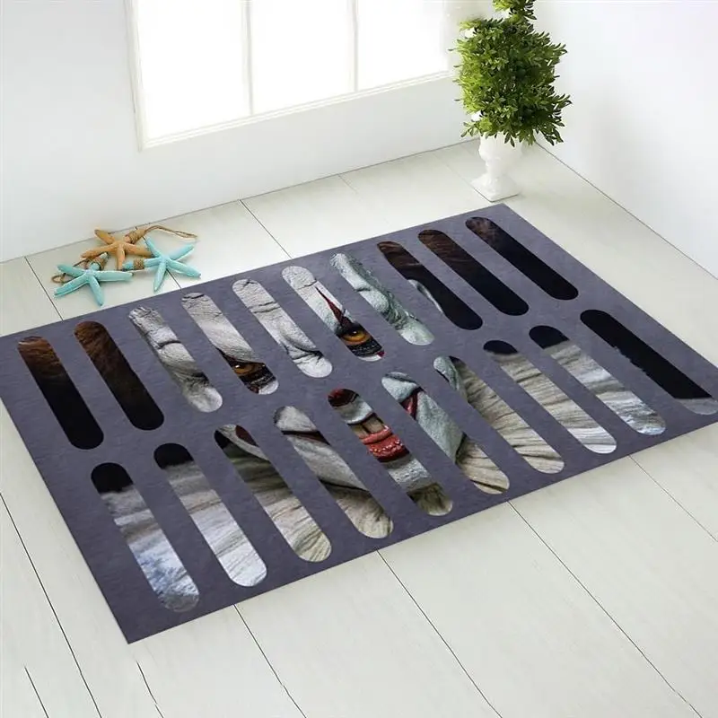 Хэллоуинский ковер ужасного клоуна для спальни, входного коврика дома, коврика для пола в прихожей, ковра для гостиной и ванной комнаты.