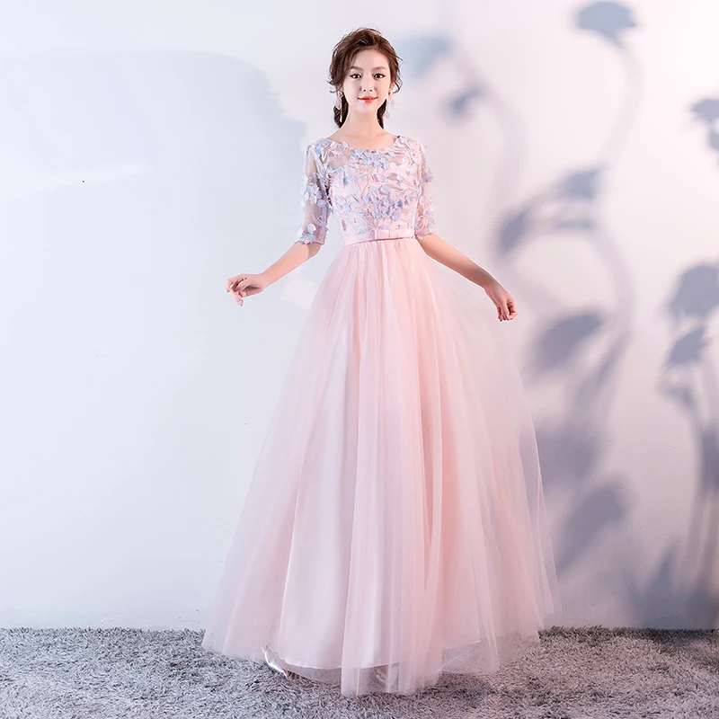 Розовое платье подружки невесты для женщин летнее элегантное гостей Свадебная