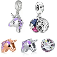 panjia fashion diy large bead pendant cute unicorn diy bracelet for men and women accessories and gifts