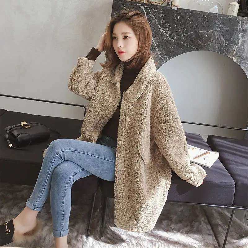 

Autum/winter women outerwear high imitation fur coats shearing fabric women overcoat faux fur women outerwear coats