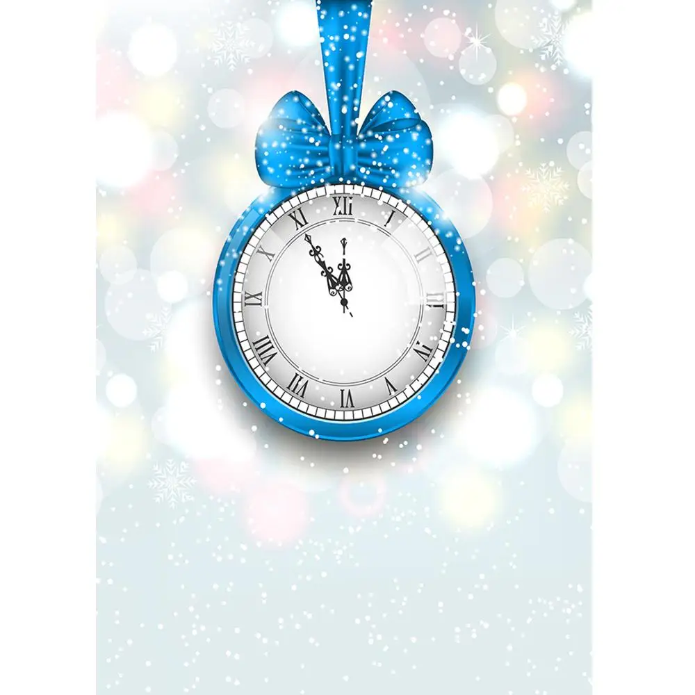 Расклешенные синие часы снежинки Рождественские фоны для фотосъемки виниловый