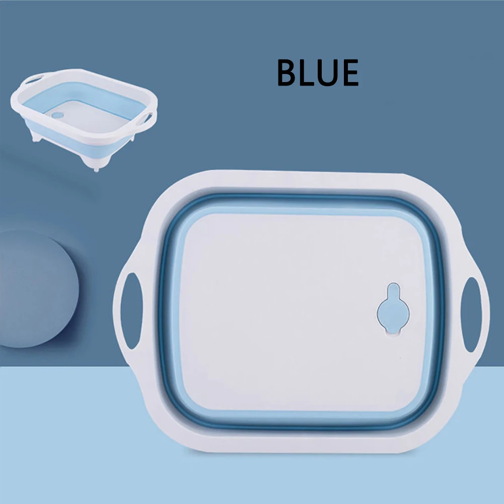 

Multi-function Dish Tub Sink 3 in 1 Portable Folding Cutting Board Drain Basket Kitchen Cutting Board Tool Outdoor