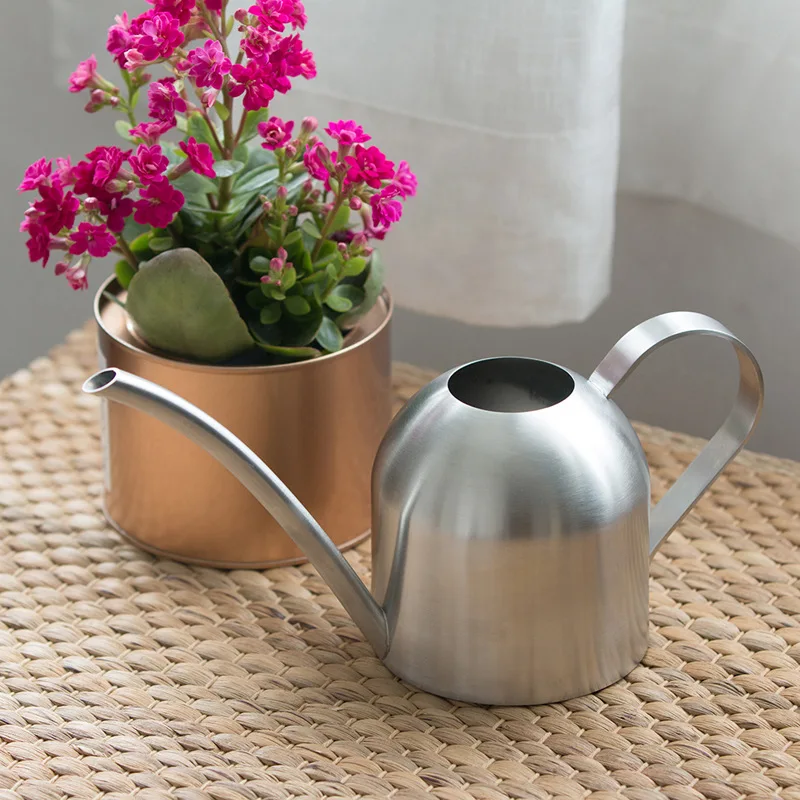 

Stainless Steel Watering Pot Gardening Potted Small Watering Can Use Handle Perfect For Watering Flower Plants Shower For Garden
