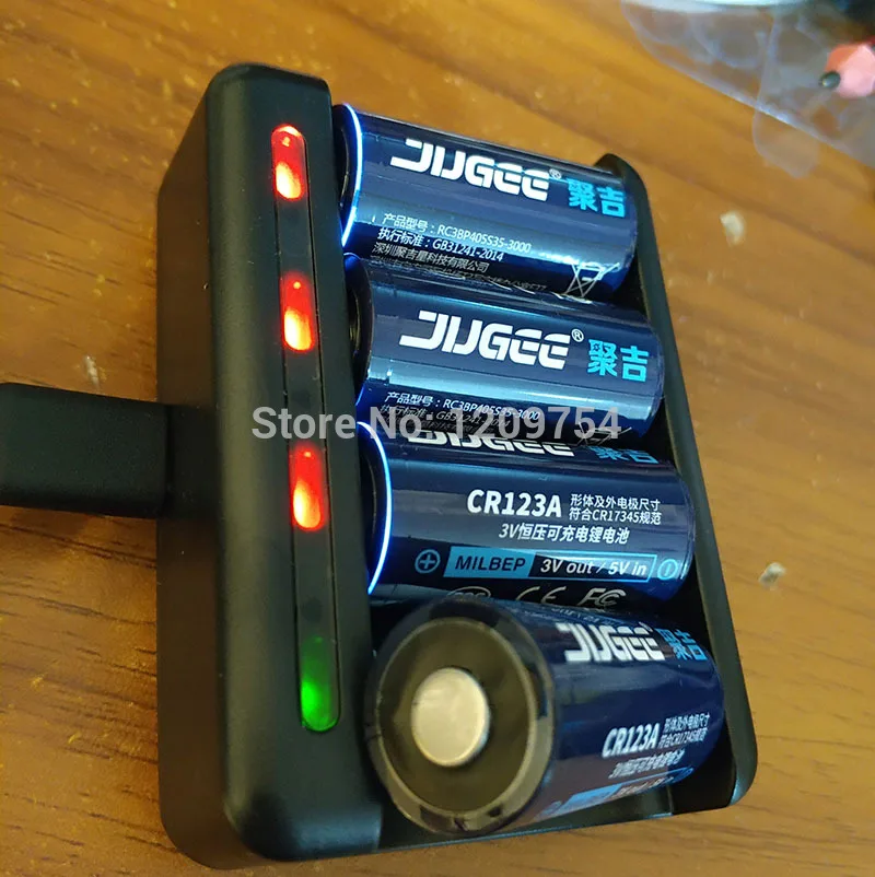 Новый аккумулятор JUGEE 1000 мАч 3 в cr123a перезаряжаемый литий полимерный 3000 МВт/ч usb