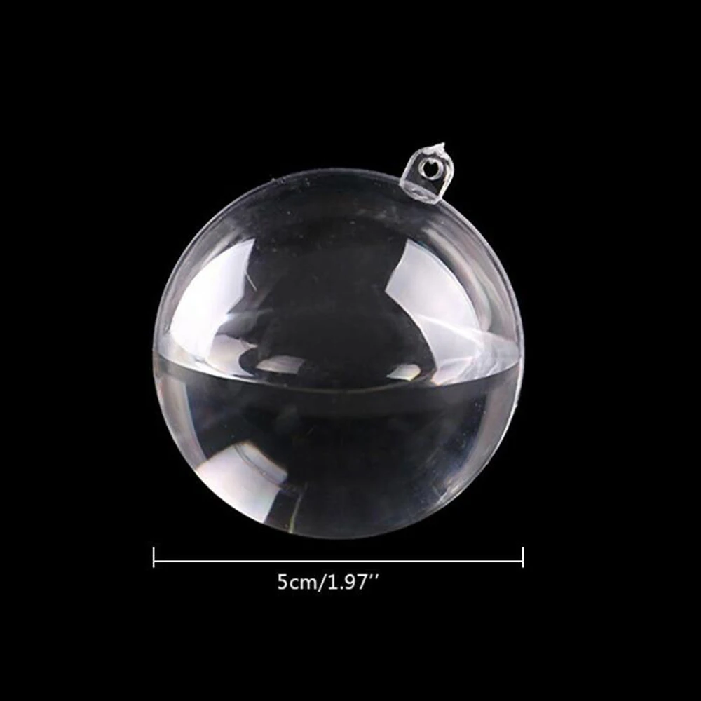 

5/8/10cm Christmas Tress Decorations Ball Transparent Open Plastic Clear Ornament Christmas Tree Decorations xmas Supplies 3