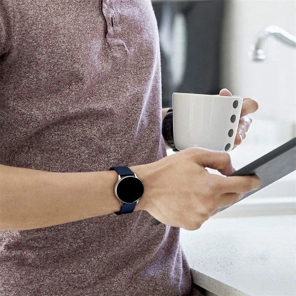 Ремешок силиконовый для samsung galaxy watch 3 45 мм 41 active 2 спортивный браслет amazfit bip gts gtr
