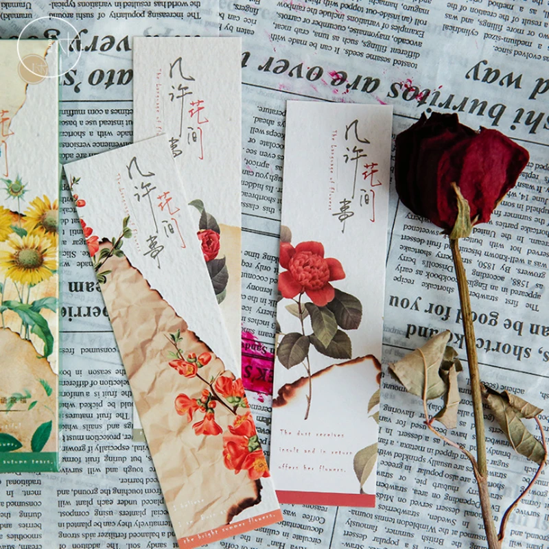 30 шт./упак. симпатичная Цветочная винтажная растительная бумага для чтения
